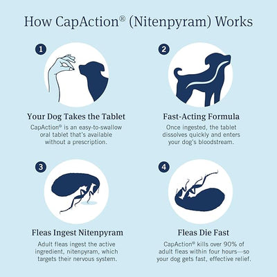 PetArmor CAPACTION (nitenpyram) Oral Flea Treatment for Dogs, Fast Acting Tablets Start Killing in 30 Minutes, Small Dog Flea Treatment 2-25 lbs, 6 Doses