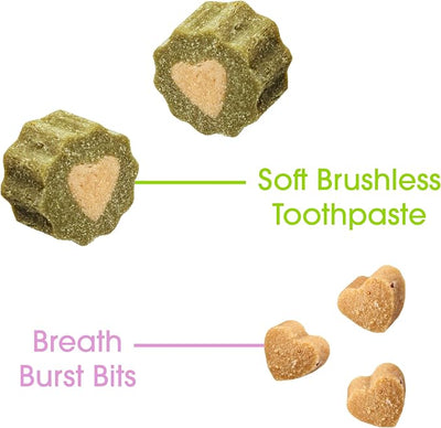 Ark Naturals Small Breed Soft Brushless Toothpaste + Breath Bursts Bundle - Vet Formulated Dog Dental Chews for Small Breeds - Helps Reduce Plaque & Tartar, Polishes Teeth, and Freshens Breath