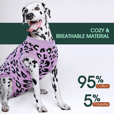 Kuoser Dog Recovery Suit for Dogs After Surgery,Professional Surgical Onesie for Female Male Dogs Spay Neuter,Soft Dog Surgery Suit Bodysuit for Abdominal Wounds Skin Disease,Purple Leopard 2XL