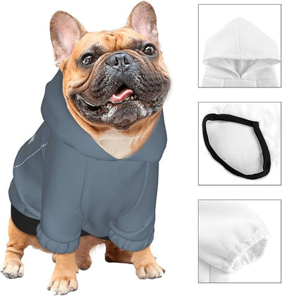 Personalized Chihuahua Dog Hoodie, Custom Pet Warm Sweatshirt Costume with Name Number Photo, Customize ID Clothes for Pupppy Kitten Dogs Cats, SlateGray, S