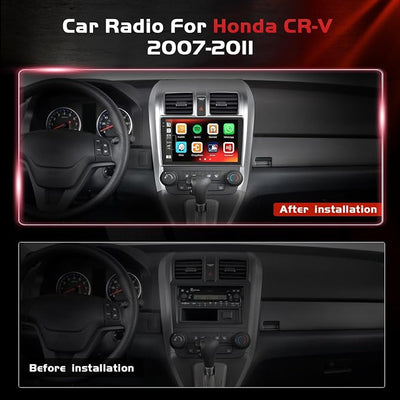 10.1 Inches for Honda CRV 2007-2011 4+64GB Android 15 Car Radio Wireless Carplay Android Auto, Realdio 1280 * 720P in-Cell Touch Screen WiFi Bluetooth5.0 GPS FM/RDS EQ Backup Camera MIC