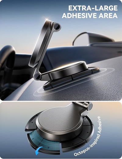 JOYROOM All-Metal MagSafe Car Mount Charger, 15W Mini Magsafe Car Charger for Dashboard, Wireless Car Charger for iPhone 17 Pro Max Plus/iPhone 16 15 14 13 12 Pro Max Plus, Dark Blue