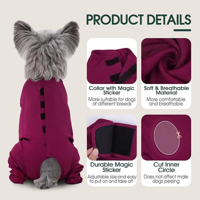 Kuoser Dog Surgery Suit for Back Legs, Dog Rear Leg Sleeve to Stop Licking, Female Spay Recovery Suit for Dogs After Surgery, Pet Puppy Surgical Pants Onesie for Abdomen Wounds Skin Disease