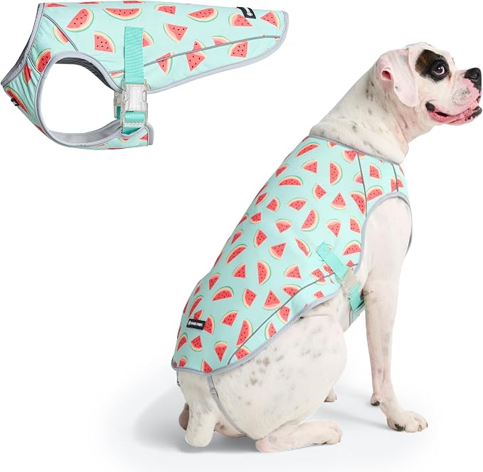 Spark Paws Dog Cooling Vest - SPF 50 UV Sun Protection - Summer Heat Relief Gear for Dogs, Lightweight, Evaporative Cooling - Dog Anxiety Relief Vest During Hot Days - Watermelon - Size 3XL