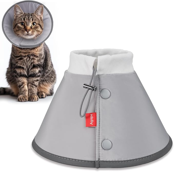 Agape Soft Dog Cone for Small Dogs & Cats, Recovery Collar to Stop Licking | Comfy E-Collar Alternative for Puppies, Adjustable Cloth Cone After Surgery, Protective Neck Cone for Kittens, Washable