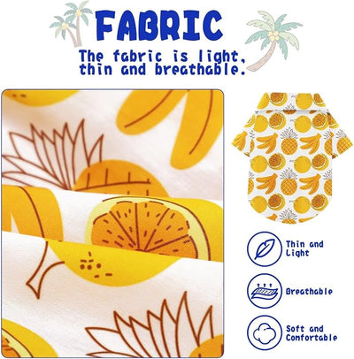Hawaiian Dog Shirt – Lightweight and Breathable Summer T-Shirt with Tropical Prints, Fun Beach Outfit for Small, Medium, and Large Dogs, Perfect for Hot Days and Outdoor Vacation.Fruit XXL