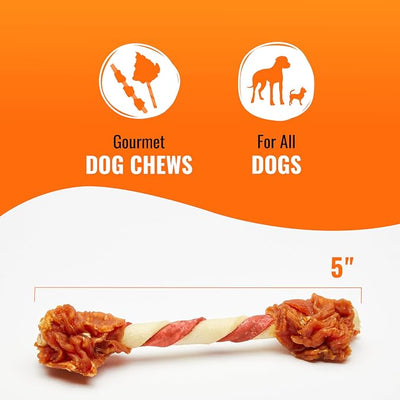 GOOD 'N' FUN Triple Flavor Double Pops Treats for Dogs, Long-Lasting Chews Made with Real Chicken, Beef Hide and Pork Hide, 5.5 oz (Pack of 12)