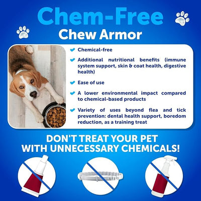 Flea and Tick Prevention for Dogs Chewables - Made in USA - Natural Flea and Tick Supplement for Dogs - 240 Immune Support Chews (2 Pack) - Vitamins B1, B6, B12 - All Breeds and Ages