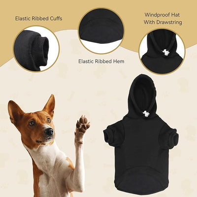 Dog Sweaters for Small Dogs Security Dog Hoodie Warm Cozy Brushed Fleece Interior Pet Clothes with Pocket Hoodie for Small Dogs Puppy Sweatshirt(XS)