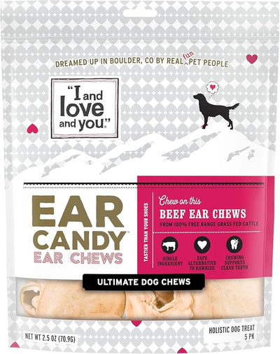 I AND LOVE AND YOU Dog Chew Bundle with Good Golly Gullet Sticks + Cow Ears.