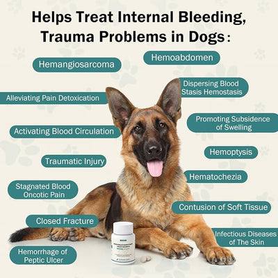 Quick Stop Bleeding for Dogs, Natural Yunnan for Dogs Tablets for Hemangiosarcoma, Hemoabdomen, Pericardial Effusion, Cancer Bleeding, Severe Bruising, Ulcer-Related Bleeding, Bloody Stools