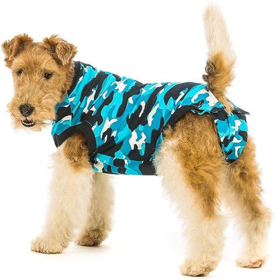 Suitical Recovery Suit for Dogs - Spay & Neutering Dog Surgery Recovery Suit for Male or Female - Soft Fabric for Skin Issues - XL, Neck to Tail 29.1-32.3 Inches, Chest 34-44.5 Inches -Blue Camouflage