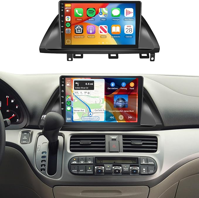 5Ghz WiFi Car Radio Stereo for Honda Odyssey 2005-2010 2+64G, 10.1" Touch Screen/Android 15/Wireless CarPlay/Android Auto/DSP EQ/GPS Navigation/Bluetooth/FM/RDS/SWC/HD Backup Camera