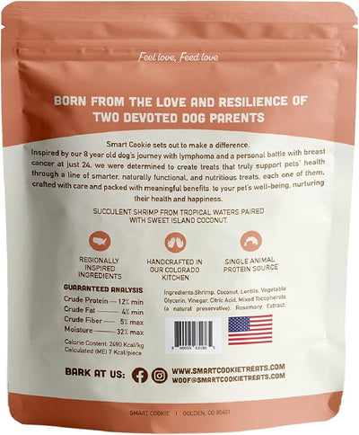 Smart Cookie Healthy Soft Dog Treats - Shrimp & Coconut - Grain Free Limited Ingredient Training Treats for Dogs with Sensitive Stomach & Allergies, Natural Novel Protein, Made in the USA (5oz.)
