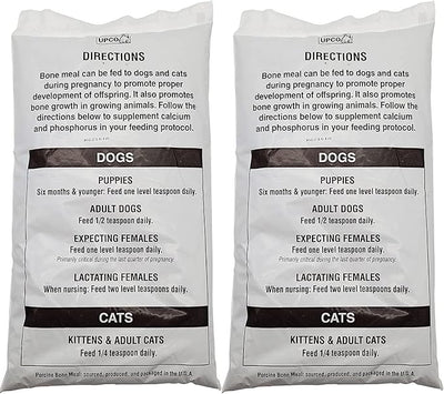 Bone Meal Steamed Powder for Dogs and Cats 2 Pack Total 2 Pounds from Upco Bone Meal Made in USA