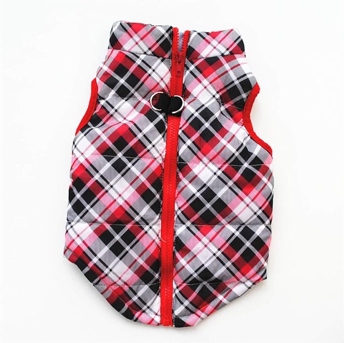 Winter Waterproof Windproof Vest Coat for Cold Weather - Warm Jacket for Small Medium Dogs (Not Suitable for Big Dogs) Plaids L