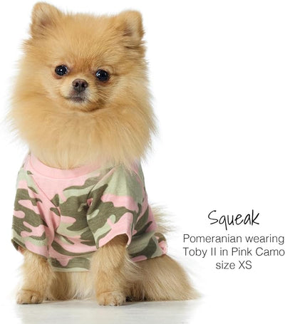 Pet Passion Toby II - The Perfect Tee, 3 Pack Short Sleeve Pet T-Shirt 100% Organic Cotton Tees Clothes for Small, Medium, Large Dogs, Pink Camo, Small (10-25 lbs)