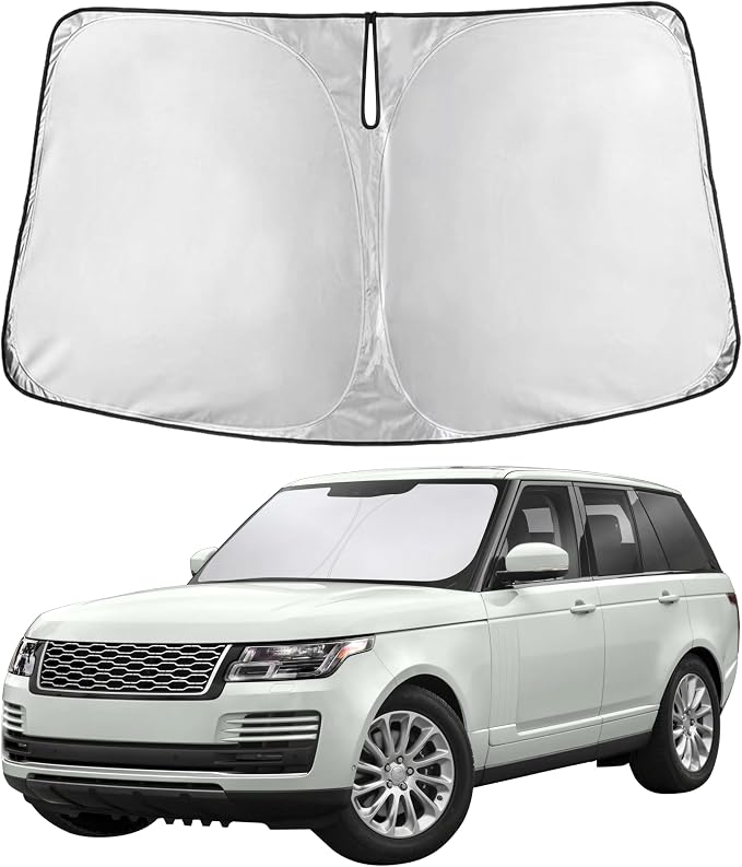 EcoNour Windshield Sunshade Compatible for Land Rover Range Rover (NOT for Range Rover Sport) 2013-2019 2020 2021, Sun Visor for Front Window Sun Shade Cover, UV Heat Protector, Car Accessories