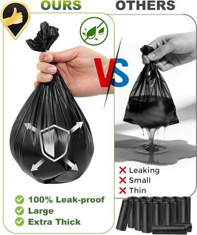 Charmount 200 Count Dog Poop Bags Rolls with Zippered Pouch Dispenser Holder, Extra Thick Leak-Proof Unscented Waste Bags, Coreless Easy Load for Small to Large Dogs