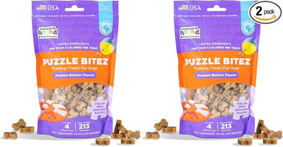 Outward Hound by Nina Ottosson Puzzle Bitez USA Made Dog Treats,Peanut Butter Flavor,Bite-Sized Training Reward and Interactive Puzzle Toy Treats,7.5oz,(Pack of 2)