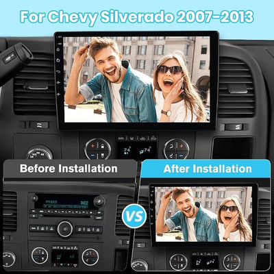 Android Car Stereo for Chevy Silverado Tahoe GMC Sierra 2007-2013 | Wireless CarPlay & Android Auto, HD Touchscreen, Backup Camera, WiFi, GPS, SWC - 2GB+64GB
