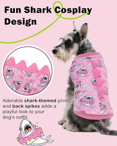 CuteBone Dinosaur Costume Dog Shirt, Stretchy Velvet T-Shirt Clothes for Small Dogs, Soft & Breathable Pet Tee Outfit Cat Apparel for Daily Wear, Cozy Pullover Design Puppy Fashion COSBX05S