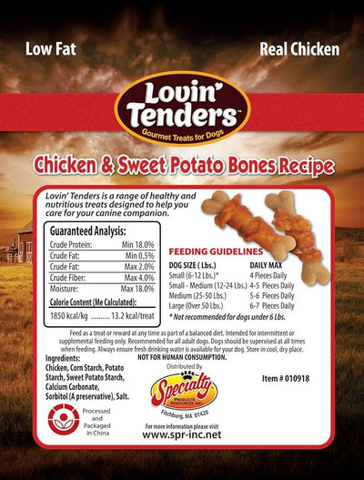 Lovin Tenders Chicken & Sweet Potato Bones Dog Treats (2 Pack - 8 oz per Pack)