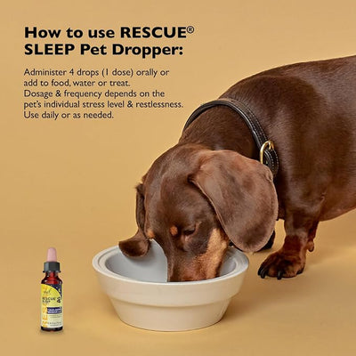 Rescue Pet Sleep Dropper - 10 mL - Sleep Aid for Dogs & Cats with Bach Natural Flower Essences - Sedative-Free, Homeopathic Liquid Formula - For All Breeds, Ages & Weights