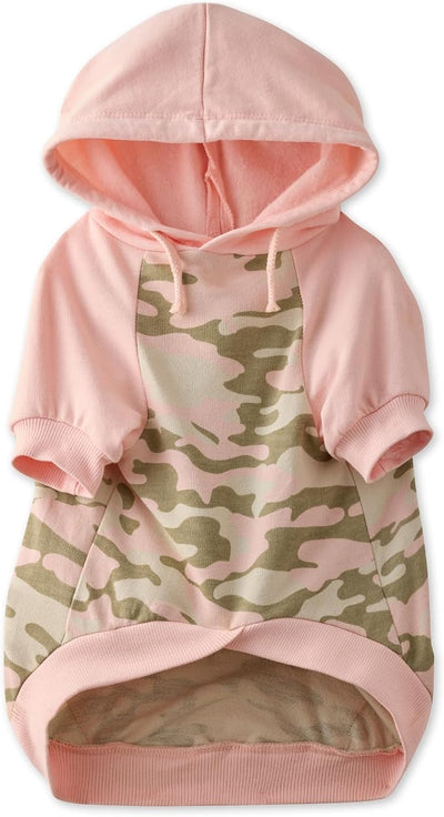 Pet Passion Rocky – The Original Lightweight Hooded Tee 100% Organic Cotton Dog Hoodie Pet Coat Sweater for All Sized Dogs, Pink Half Camo, XX-Small (4-7 lbs)