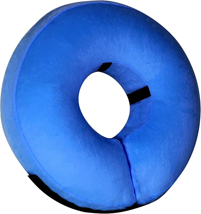 Inflatable Dog Cone Collar-Soft Protective Cone for Dogs After Surgery,Dog Donut Collar for Large Medium Small Dogs and Cats (Blue,Medium)