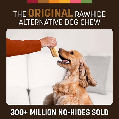 Earth Animal No Hide Chews - Long Lasting Rawhide Free Small Dog Chews Rolls, Venison - 2 Count