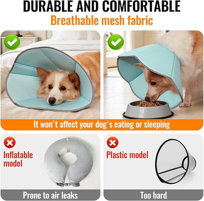 MAXFUT Dog Cone Collar,Soft Cone for Dogs to Stop Licking After Surgery,Non Inflatable Dog Donut Cone (Pink, M)