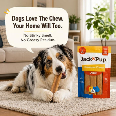 Jack&Pup Yak Cheese Himalayan Dog Chews | Dog Yak Chews for Large Dogs Aggressive Chewers | Hard Yak Cheese Stick (9oz, 3 Pack)