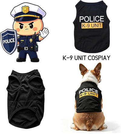 Dog Shirts 4 Pack Cat Apparel Costumes for Cosplay，Breathable Pet T-Shirts，Summer Clothes K9 Security Boss FBI Vest for Dogs Puppy Boy Girl (Medium)