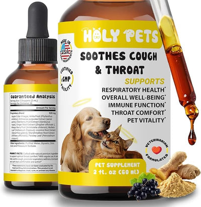 Cough Medicine for Dogs & Cats, Kennel Cough Treatment, Respiratory Infection Support - Sneezing Relief & Cough Treatment - Pet Asthma Support - Made with Natural Ingredients in The USA