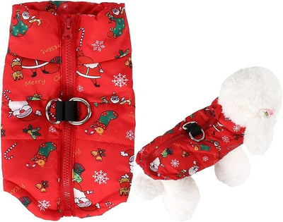 Winter Waterproof Windproof Dog Jacket - Warm Vest Coat for Small & Medium Dogs - Not Suitable for Big Dogs - Santa 3X-Large