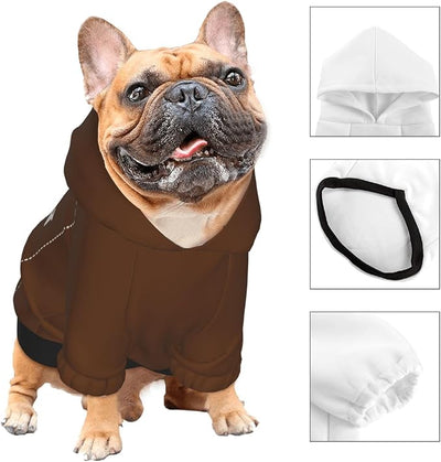 Personalized Chihuahua Dog Hoodie, Custom Pet Warm Sweatshirt Costume with Name Number Photo, Customize ID Clothes for Pupppy Kitten Dogs Cats, Chocolate, XS