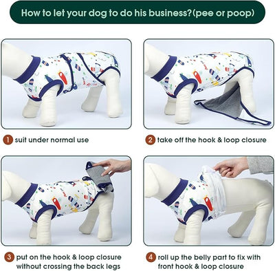 Kuoser Recovery Suit for Dogs Cats After Surgery, Professional Pet Recovery Shirt Dog Abdominal Wounds Bandages, Substitute E-Collar & Cone,Prevent Licking Dog Onesies Pet Surgery Recovery Suit