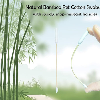 100 Pcs 6 Inch Extra Long Pet Cotton Swabs for Large Dogs - Double Tip Soft Cotton Buds for Gentle Ear Maintenance, First Aid & Grooming Supplies