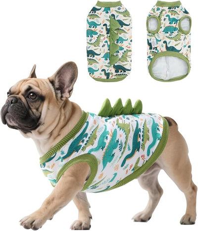 CuteBone Dinosaur Costume Dog Shirt, Stretchy Velvet T-Shirt Clothes for Small Dogs, Soft & Breathable Pet Tee Outfit Cat Apparel for Daily Wear, Cozy Pullover Design Puppy Fashion COSBX03S