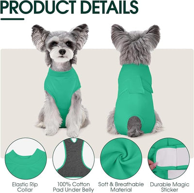 Kuoser Dog Surgery Suit Female Spay, Dog Recovery Suit Male Neuter, Pet Clothes Onesie for Surgery Anti Licking Abdominal Wounds Puppy Surgical Recovery Bodysuit Shirt, Substitute E-Collar & Cone