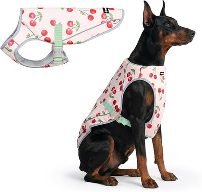 Spark Paws Dog Cooling Vest - SPF 50 UV Sun Protection - Summer Heat Relief Gear for Dogs, Lightweight, Evaporative Cooling - Dog Anxiety Relief Vest During Hot Days - Cherries - Size 4XL