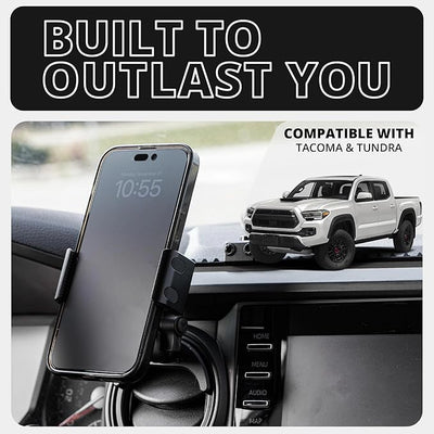 Tackform Link Vent Phone Mount Compatible with 2016-2023 Toyota Tacoma and 2014-2021 Toyota Tundra | Aluminum | Zero Slip, Anti-Scratch | Universal Holder Compatible with iPhone, Galaxy, More | Pink