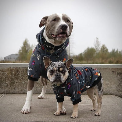 Spark Paws Dog Hoodie – Premium Dog Sweater for Small, Medium, and Large Dogs | Warm Outfits for French Bulldogs, Pitbull, Puppy, Winter Jacket Alternative - Rock and Roll -4XL