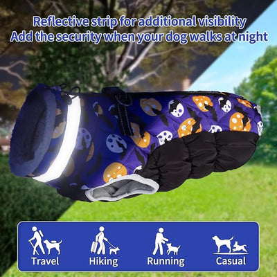 CuteBone Waterproof Thick Dog Winter Coat Doggie Jacket Warm Pet Clothes Comfortable Puffer Dog Vest for Small Medium Large Dogs with Harness Hole YRFN11S