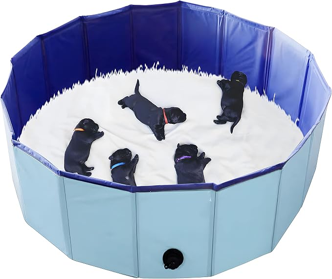 Artilife Whelping Box for Dogs and Puppies,Welp Box Whelping Pool,Whelping Pen for Dogs,Easy to Clean (39inch Dia.x12inch H(100x30cm), Blue)