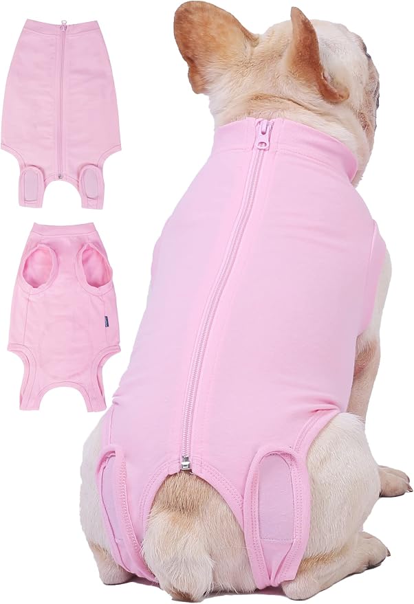 Dog Surgery Recovery Suit - After Spay, Abdominal Wounds Post Surgical Recovery, Anti Licking Breathable Dog Onesies for Small, Medium & Large Pet, Alternative Bandages Cone E-Collar