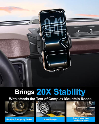 ELOHEI Custom Fit Phone Mount for Ford Bronco with Custom Base | Car Phone Holder for Ford Bronco 2021 2022 2023 2024 Car Accessories