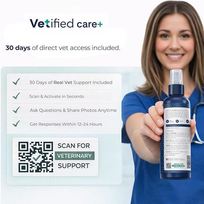 Yeast Dermatitis Spray for Dogs | Veterinary Strength Yeast Infection Treatment for Dogs, Paws and Ears | Topical Anti Yeast Care (+ 30 Day Vet Access) | 8 fl oz | NDC 86247-001-08