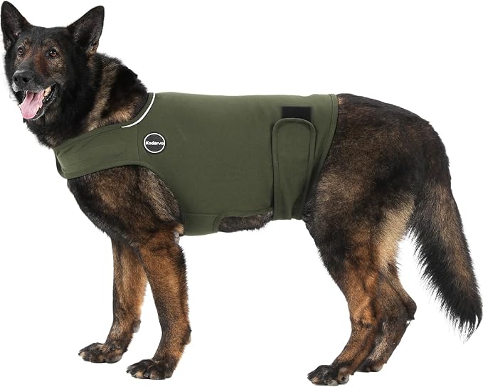 Dog Anxiety Jacket, Skin-Friendly Dog Calming Shirt - Dog Coat for Thunder, Fireworks, Vet Visits and Separation - Keep Pet Calm Without Medicine & Training, Army Green, Small